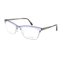 Tom Ford Full-Rim Aviator Lilac/Grey Eyeglass Frames Unisex, Clear Lens, FT5392 80, 54/18/135