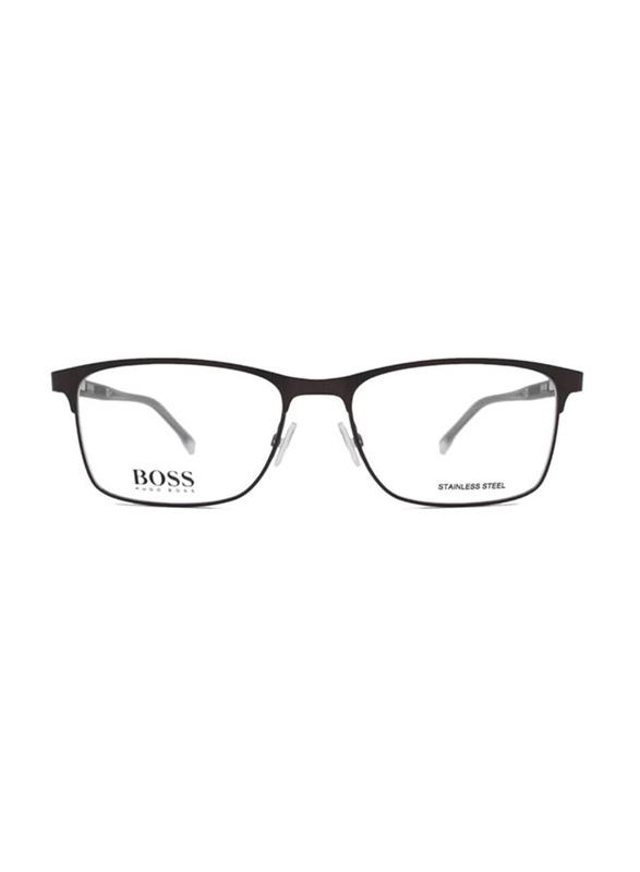 Hugo Boss Full-Rim Rectangle Black Eyewear Frames For Men, Mirrored Clear Lens, 0967 0YZ4 00