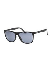 Calvin Klein Full-Rim Square Black Sunglasses for Men, Grey Lens, CK20520S 001, 57/16/145