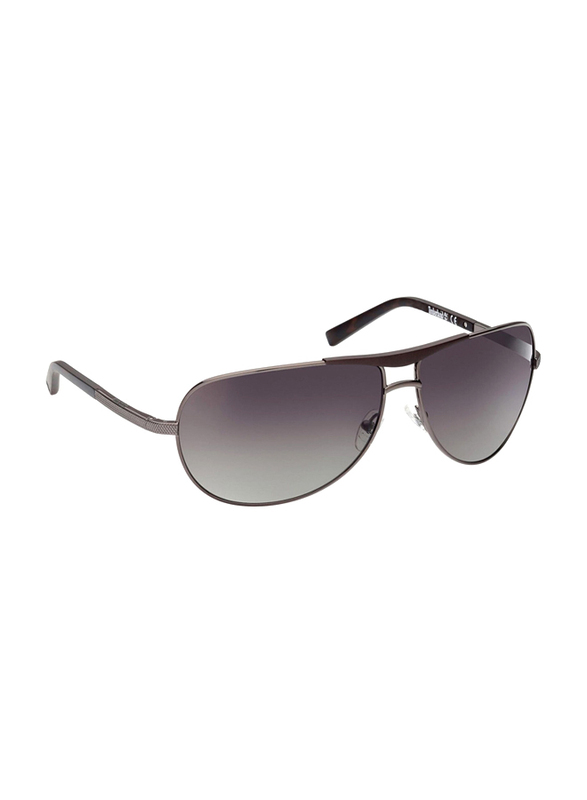 Timberland Full-Rim Aviator Dark Gunmetal Sunglasses for Men, Brown Gradient Lens, TB9259 07H, 68/13/125