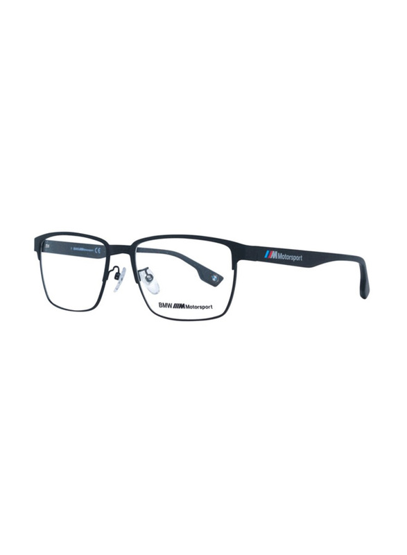 BMW Full-Rim Rectangle Dark Blue Motorsport Eyewear Frames For Men, Mirrored Clear Lens, BS5005 H