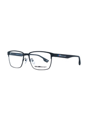 BMW Full-Rim Rectangle Dark Blue Motorsport Eyewear Frames For Men, Mirrored Clear Lens, BS5005 H