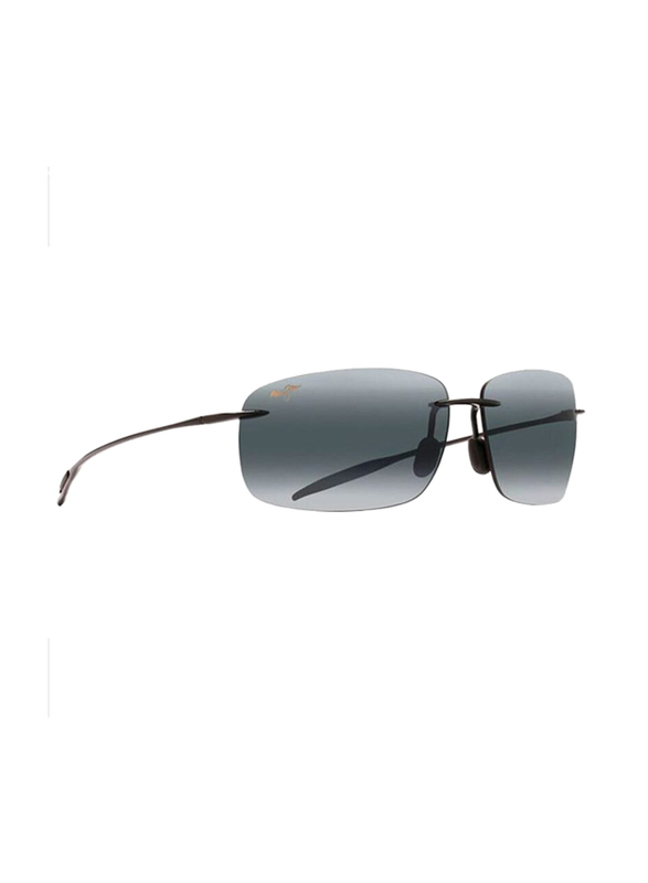 Maui Jim Polarized Rimless Pilot Black Sunglasses For Men, Grey Lens, 422-02