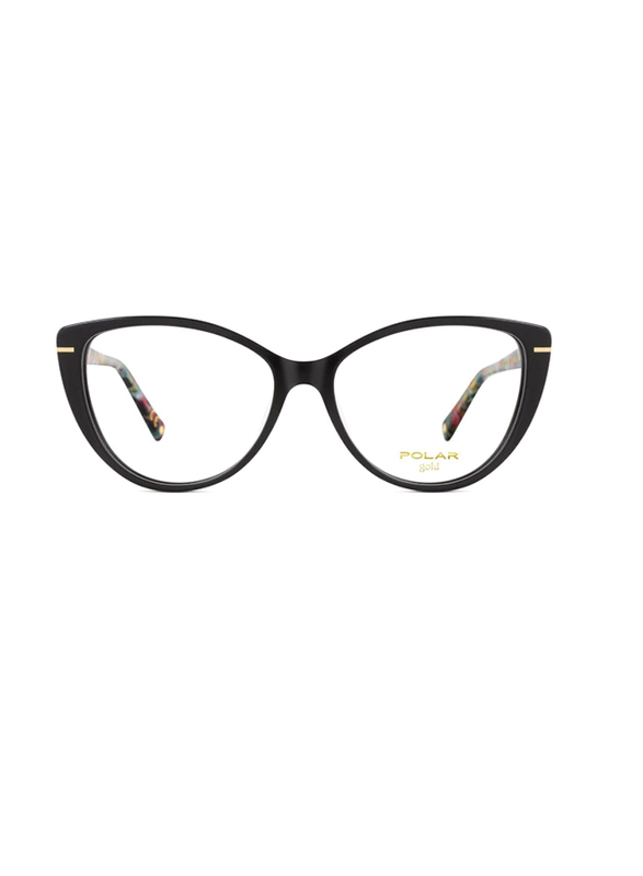 Polar Full-Rim Cat Eye Black Frame for Women, Gold Joya 01 408, 55/16/145