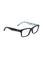 Lacoste Full-Rim Rectangular Matte Black Eyeglass Frames Unisex, Transparent Lens, L3612 2, 46/15/130