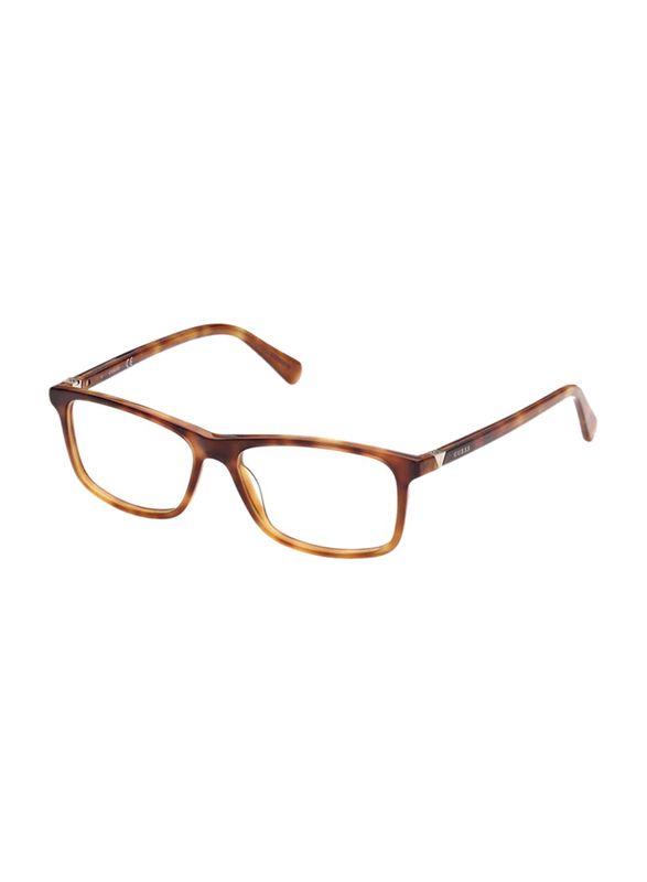 Guess Full-Rim Rectangle Blonde Havana Sunglasses Frame For Men, Clear Lens, GU50054 053, 53/15/145