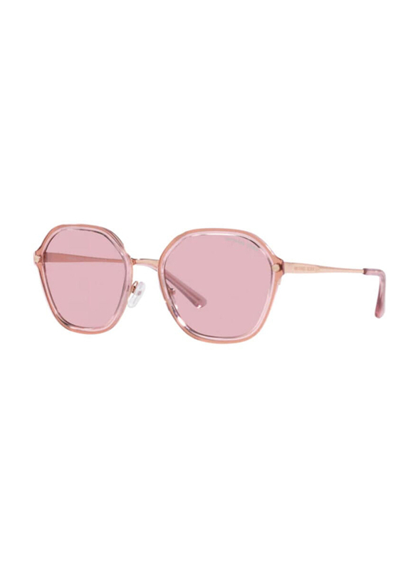 Michael Kors Polarized Full-Rim Hexagonal Rose Gold Sunglasses For Women, Pink Lens, 0MK1114 11084Z