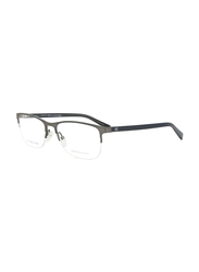 Tommy Hilfiger Half-Rim Rectangle Silver Eyewear Frames For Men, Mirrored Clear Lens, Th 1453 0B3Y 00, 53/17/145