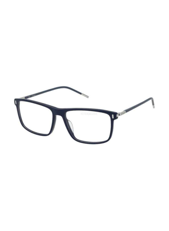 Trussardi Full-Rim Rectangular Blue Eyewear for Men, Transparent Lens, VTR547 5807PA, 58/16/145