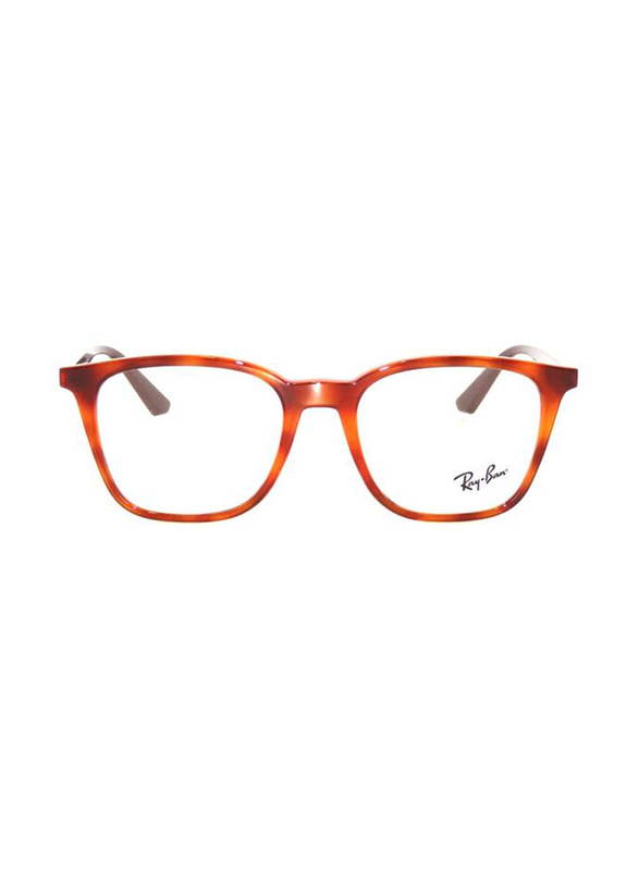 Ray-Ban Full-Rim Square Havana Eyeglass Frames Unisex, Transparent Lens, RX7177 5992, 49/18/140
