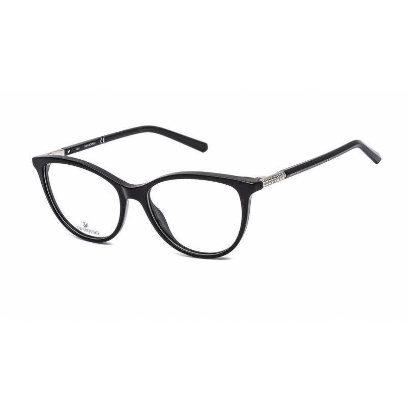 

Swarovski Full-Rim Cat Eye Shiny Black Eyeglasses Frames for Women, Clear Lens, SK5240 001, 52/15/140