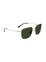 Lacoste Full-Rim Gold Square Sunglasses for Men, Green Lens, L242SE 714, 57/17/145