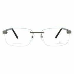 Philippe Charriol Rimless Square Silver Eyeglass Frame for Men, Clear Lens, PC75032 C05, 58/18/140