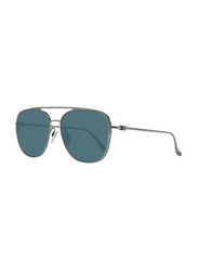 Bally Polarized Full-Rim Pilot Gunmetal Sunglasses For Men, Green Lens, BY0025-D 08N, 58/16/145