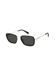 Polaroid Full-Rim Square Black Sunglasses Unisex, Grey Lens, PLD6146/S 80755M9