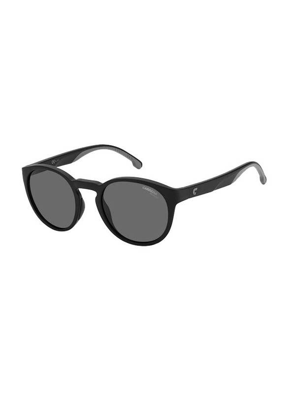 Carrera Polarized Full-Rim Round Matte Black Sunglasses for Men, Grey Lens, CA8056/S 00351M9, 51/22/140