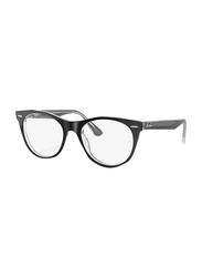 Ray-Ban Full-Rim Square Black Eyeglass Frames Unisex, Transparent Lens, RX2185VF 2034, 52/18/150