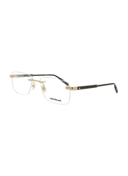 Mont Blanc Rimless Square Gold Eyewear Frames For Men, Mirrored Clear Lens, MB0088O 003, 56/18/150