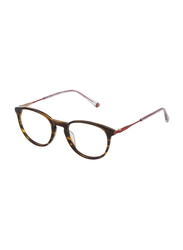 Carolina Herrera Full-Rim Square Shiny Brown Streaked Havana Eyeglasses Frame for Women, VHE825 5009FM, 50/20/145