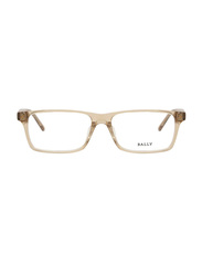 Bally Full-Rim Rectangle Transparent Brown Eyewear Frames For Men, Mirrored Clear Lens, BY5016-D 039, 57/16/145