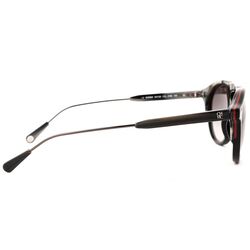 Carolina Herrera Full-Rim Round Black/Red Sunglasses for Women, Grey Lens, SHE808 0700, 50/20/145