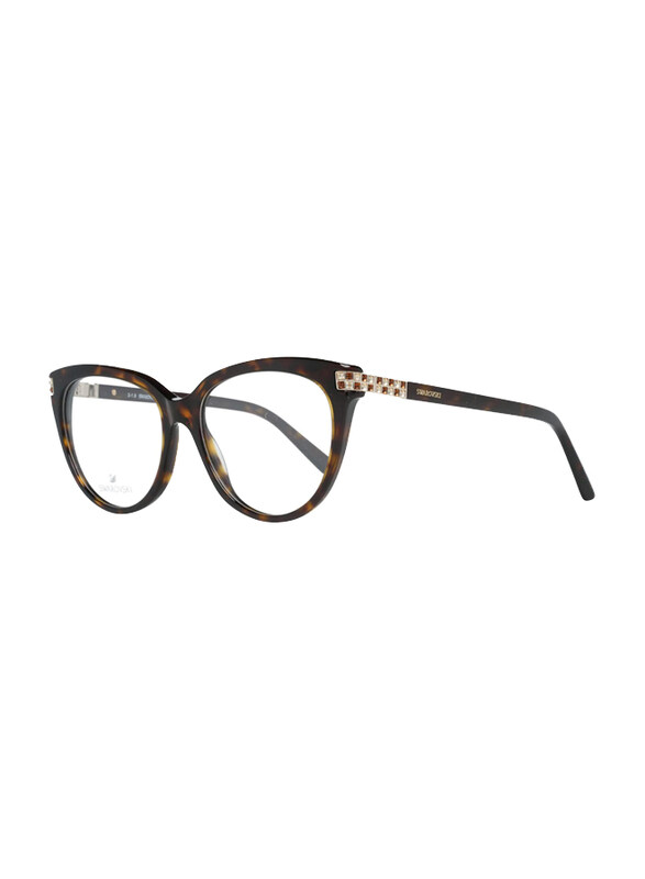 

Swarovski Full-Rim Cat Eye Tortoise Eyeglass Frames for Women, Transparent Lens, SK5230 052, 52/15/140