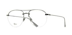 Dior Stellaire O11 Full-Rim Pilot Silver Eyeglasses Frame for Women, Clear Lens, 0010 00, 55/15/145