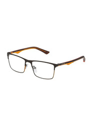 Police Blackbird JR 2 Full-Rim Rectangle Grey Eyeglass Frame for Men, Clear Lens, VK543 08V5, 51/16/130