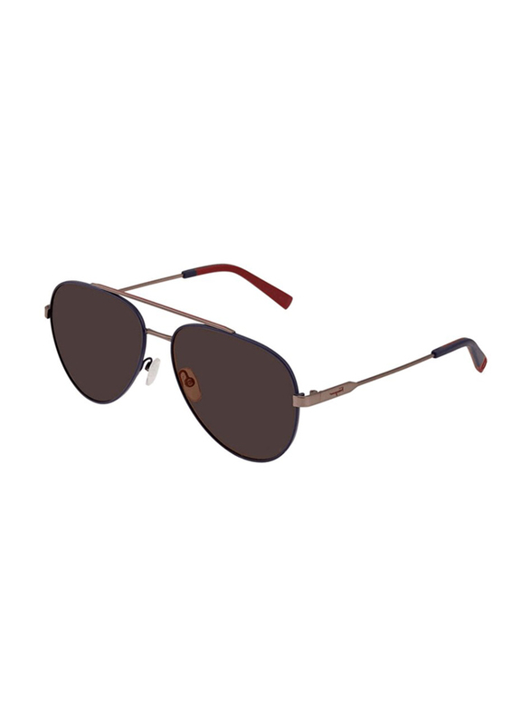 Salvatore Ferragamo Full-Rim Pilot Multicolour Sunglasses for Men, Brown Lens, SF204S 414, 53/15/145