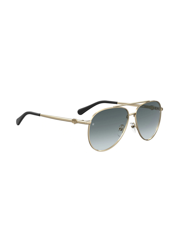 Chiara Ferragni Full-Rim Pilot Gold Sunglasses for Women, Grey Lens, CF1001/S RHL599O, 59/13/140