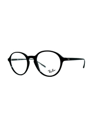 Ray-Ban Full-Rim Round Black Eyeglass Frames Unisex, Transparent Lens, RX7173 2000, 49/20/145