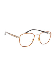 Hugo Boss Full-Rim Rectangle Gold Eyewear Frames Unisex, Mirrored Clear Lens, 1043 4IN