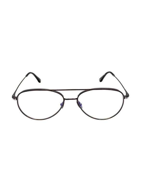 Tom Ford Full-Rim Pilot Gunmetal Eyeglasses for Men, Transparent Lens, FT5693-B 008, 57/16/145