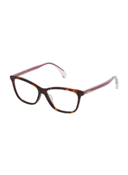 Police Full-Rim Cat Eye Shiny Havana Brown Eyeglasses Frame for Women, VPL733 520909, 52/14/140
