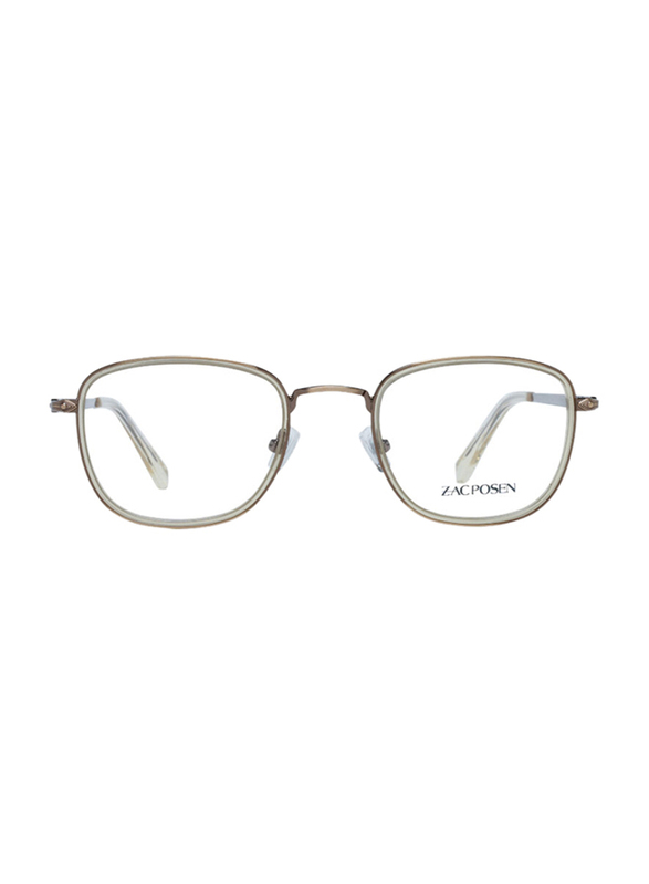 Zac Posen Full-Rim Square Beige Eyewear for Men, Transparent Lens, ZRUD SA, 49/23/145