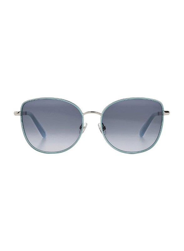 Kate Spade Full-Rim Butterfly Silver Sunglasses for Women, Dark Grey Gradient Lens, MARYAM G S 0YB7 9O, 56/17/140