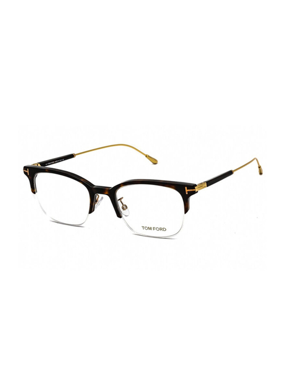 Tom Ford Half-Rim Oval Brown Eyewear Unisex, Transparent Lens, FT5645-D 052, 52/21/145