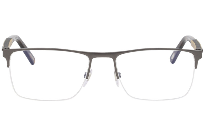 Chopard Half-Rim Rectangle Grey Eyeglass Frame for Men, Clear Lens, VCHB74V 627L, 56/18/140