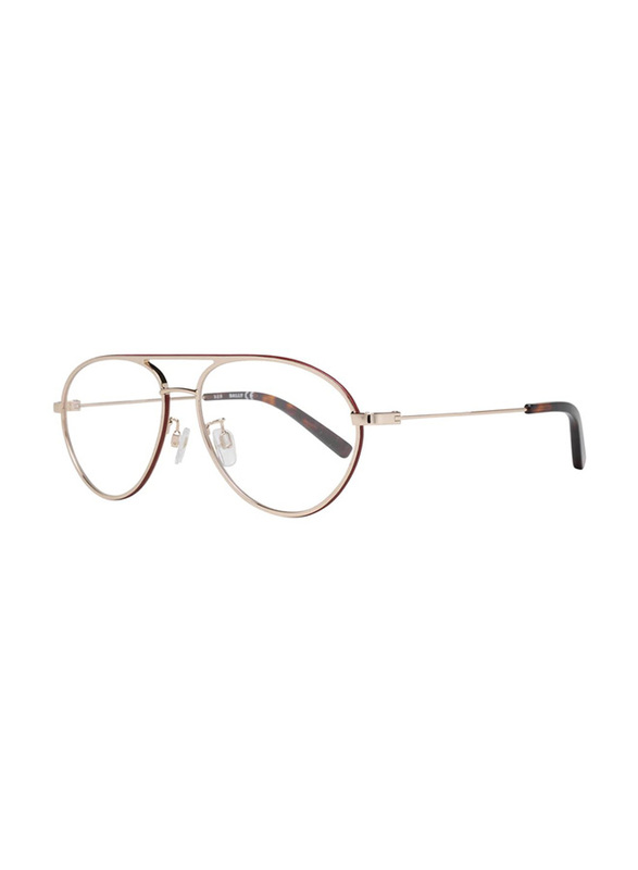 Bally Full-Rim Pilot Rose Gold Eyewear Frames For Men, Mirrored Clear Lens, BY5013-H 028, 57/15/140