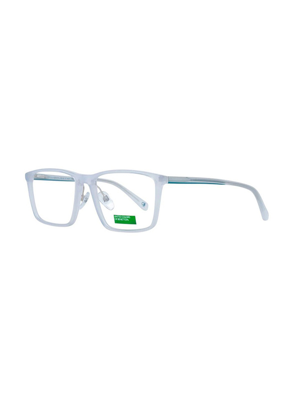 Benetton Full-Rim Rectangle Frosted Grey Eyewear Frames Unisex, Mirrored Clear Lens, BEO1001 856
