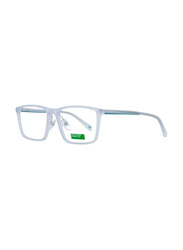 Benetton Full-Rim Rectangle Frosted Grey Eyewear Frames Unisex, Mirrored Clear Lens, BEO1001 856