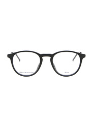Tommy Hilfiger Full-Rim Round Black Eyewear Frames For Men, Mirrored Clear Lens, TH1772 807, 47/20/145