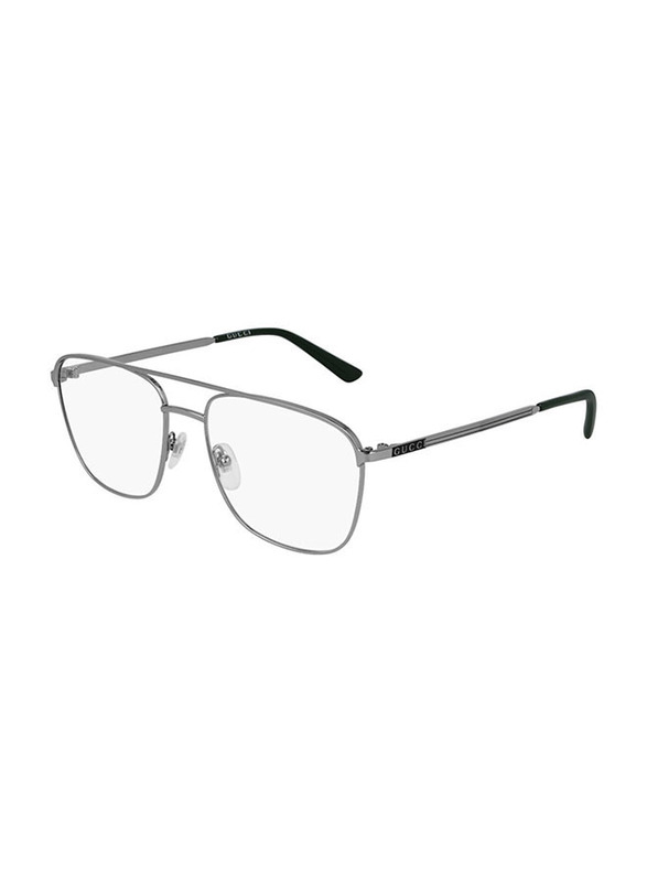 Gucci Web Full-Rim Pilot Black/Grey Eyeglasses Frame for Men, Transparent Lens, GG0833O, 55/17/145