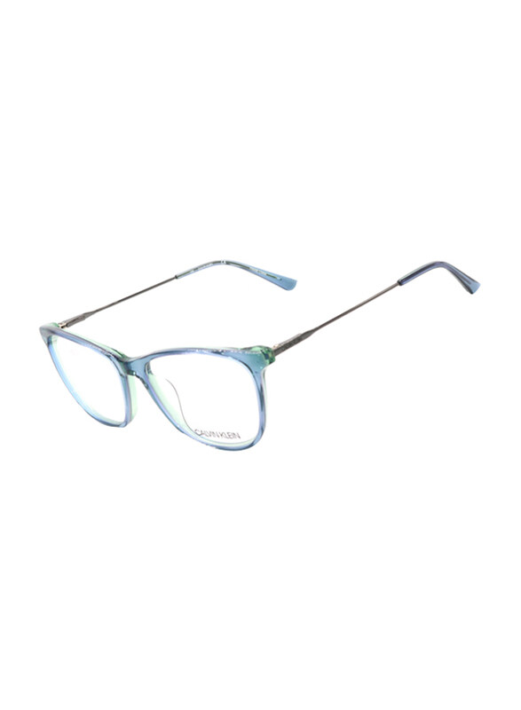 

Calvin Klein Full-Rim Cat Eye Blue Sunglasses for Women, Transparent Lens, CK18706 438, 53/16/135