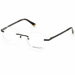 Gant Rimless Round Shiny Black Eyeglass Frames for Men, Clear Lens, GA3214-001, 52/18/145