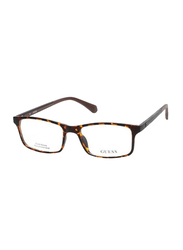 Guess Full-Rim Rectangle Havana Brown Eyeglass Frames for Men, GU1872 056 5317, 53/17/140