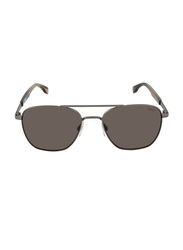Hugo Boss Full-Rim Pilot Ruthenium Sunglasses for Men, Grey Lens, HG 0330/S R80 70, 55/19/145