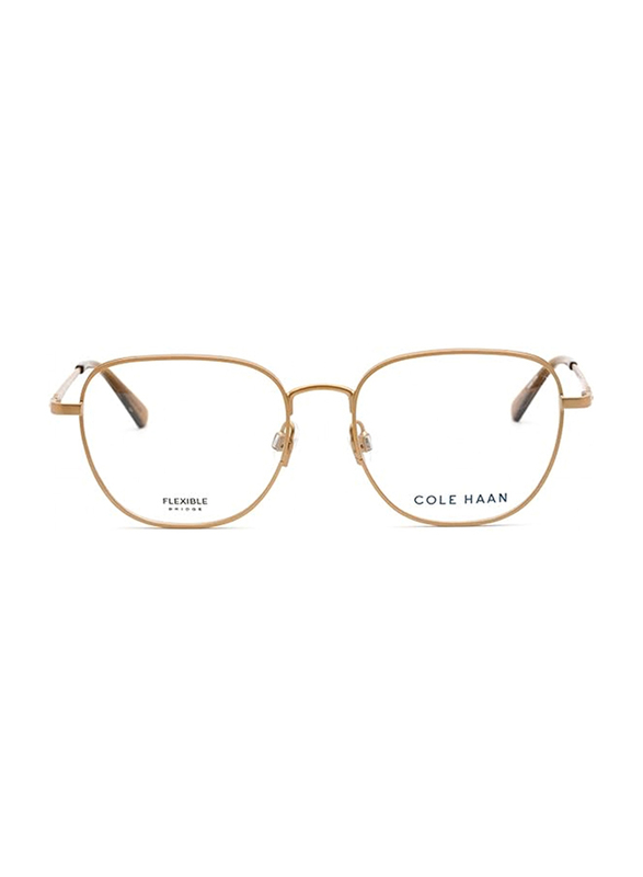 Cole Haan Full-Rim Aviator Gold Eyeglass Frames Unisex, Transparent Lens, CH4503