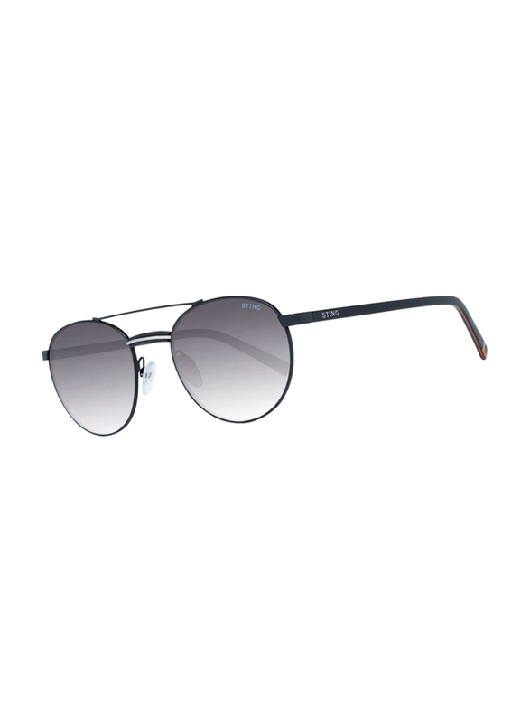 Sting Full-Rim Pilot Black Sunglasses Unisex, Grey Lens, SST229 0541, 52/20/140