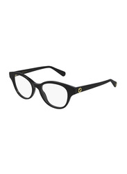 Gucci Full-Rim Trapezoid Black Eyeglasses for Women, Clear Lens, GG0924O 001 49, 49/18/140